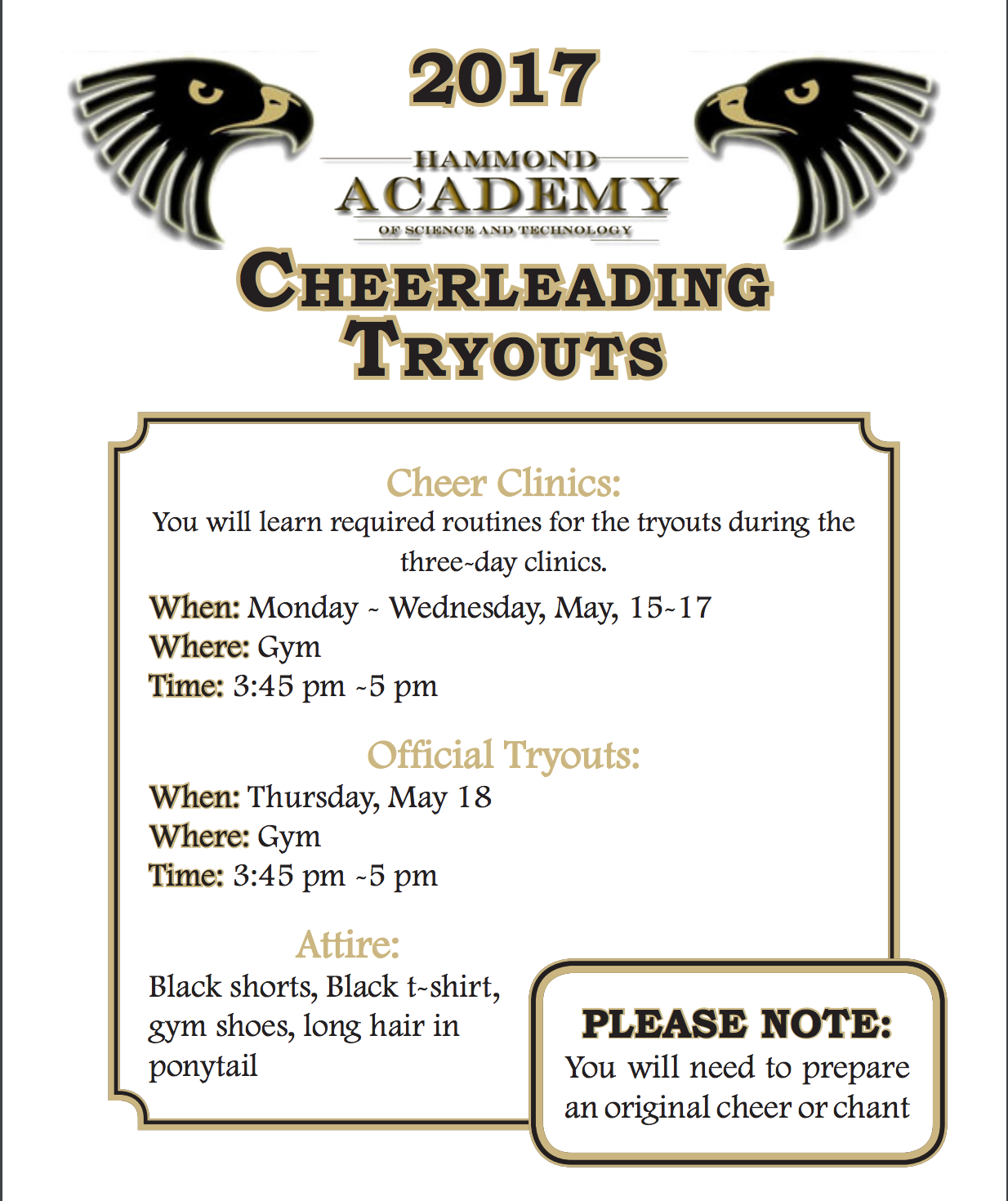 cheerleading tryouts