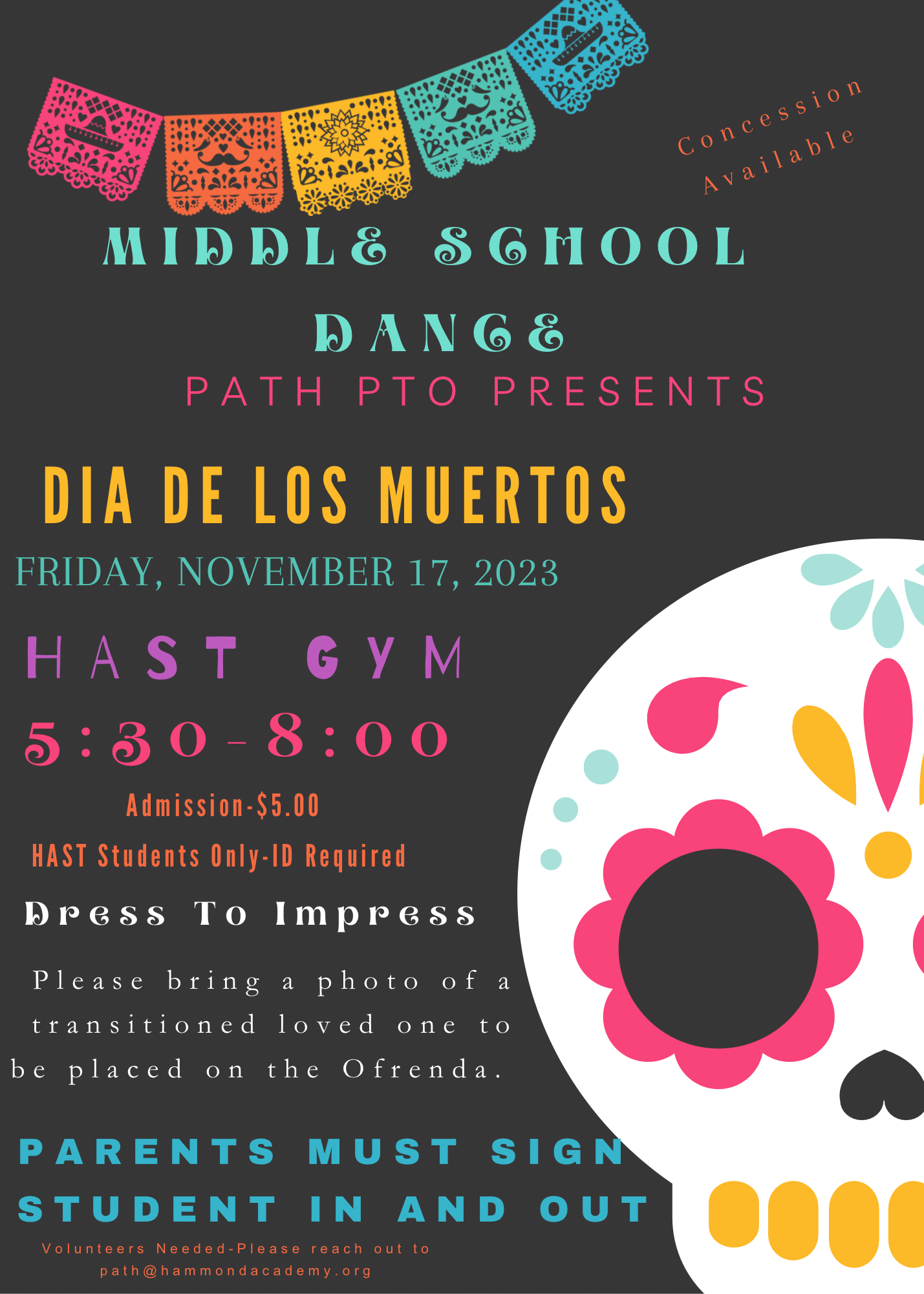 Middle School Dance November 17