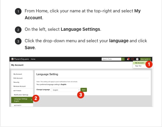 Change Language on Website